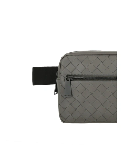 Shop Bottega Veneta Intrecciato Leather Belt Bag In Graphite
