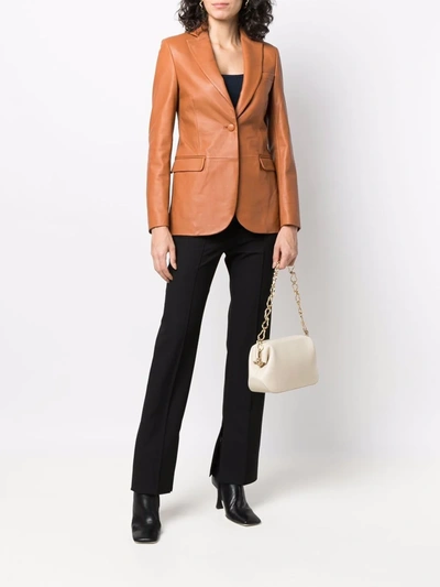 Shop L'autre Chose Single-breasted Leather Blazer In Pink