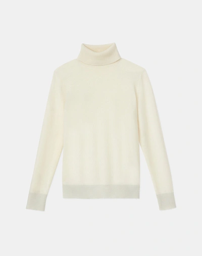Shop Lafayette 148 Cashmere Turtleneck Sweater In White