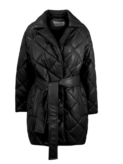 Shop Stand Studio Maxim Quilted Faux Leather Jacket In Black