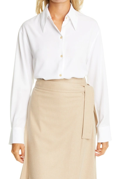 Shop Vince Shaped Collar Shirt In Optic White