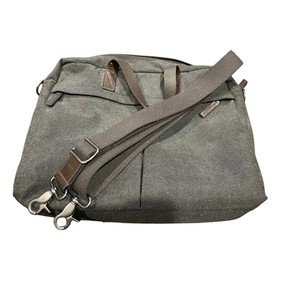 Pre-owned Fossil Cloth Satchel In Grey