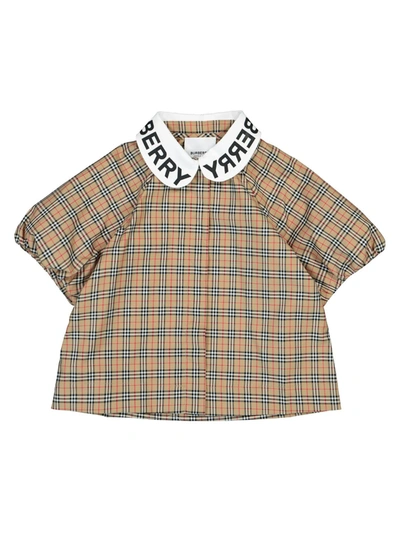 Shop Burberry Kids Blouse For Girls In Beige