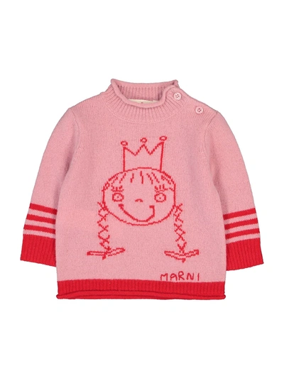 Shop Marni Kids Pullover For Girls In Fuchsia