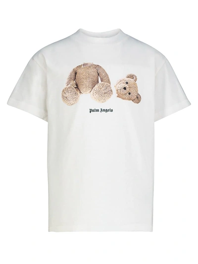 Shop Palm Angels Kids T-shirt For Boys In White