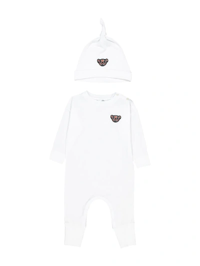 Shop Burberry Kids Babygrow For Unisex In White