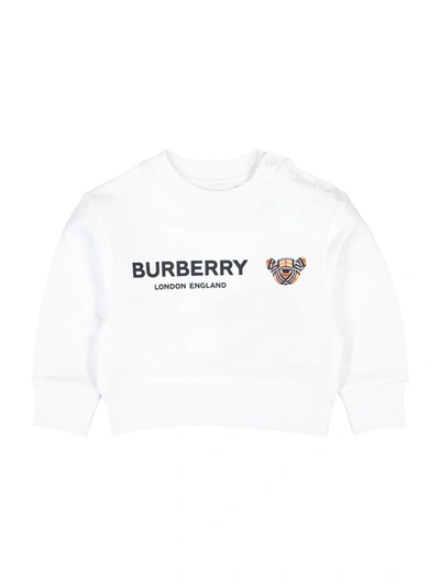 Shop Burberry Kids Sweatshirt For Girls In White