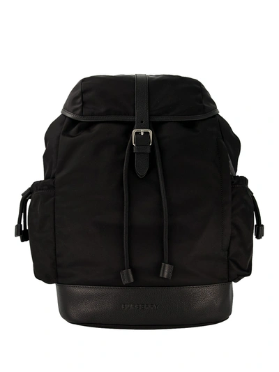 Burberry Leather-trim Baby Changing Backpack In Black