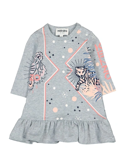 Shop Kenzo Dress For Girls In Grey