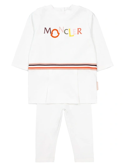 Shop Moncler Kids Clothing Set For Girls In White