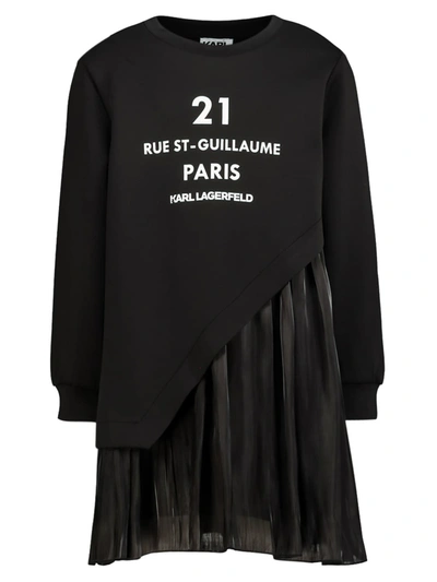 Shop Karl Lagerfeld Kids Dress For Girls In Black