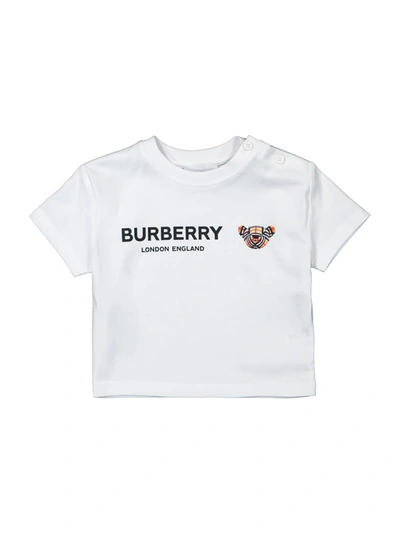 Shop Burberry Kids T-shirt For Boys In White
