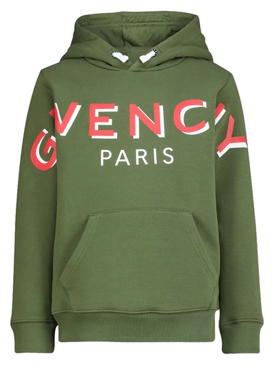 Shop Givenchy Kids Hoodie For Boys In Green