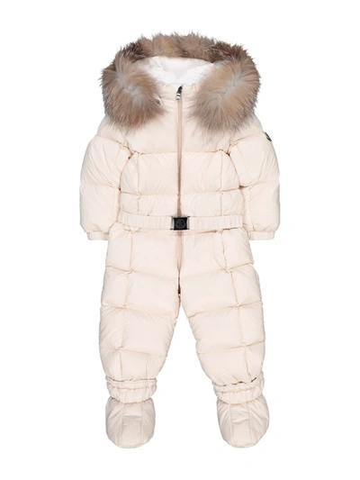 Moncler Babies' Girls Pale Pink Down Padded Snowsuit In Rosa | ModeSens