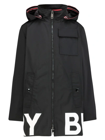 Shop Burberry Kids Winter Jacket For Boys In Black