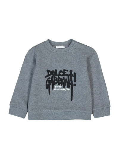 Shop Dolce & Gabbana Kids Sweatshirt For Boys In Grey
