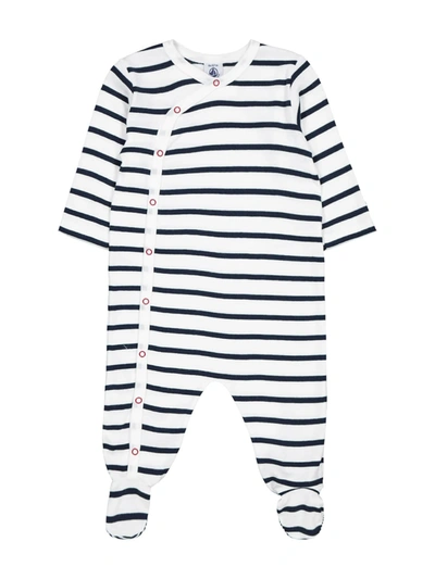 Petit Bateau Striped Footed Baby Body White | ModeSens
