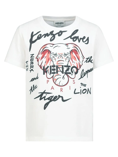 Shop Kenzo T-shirt For Girls In White