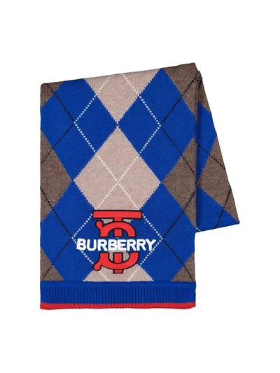 Shop Burberry Kids Scarf In Blue