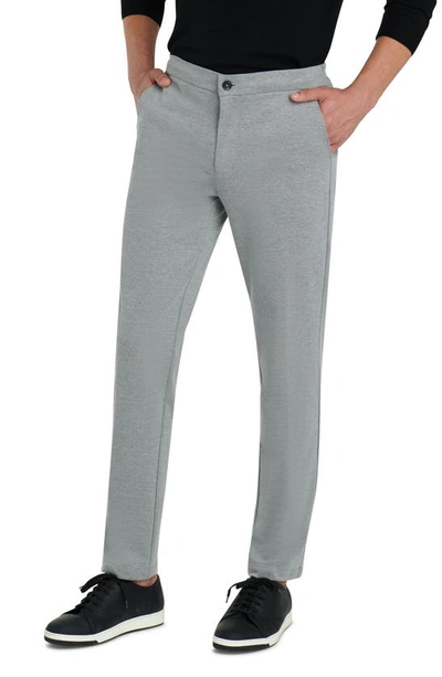 Shop Bugatchi Stretch Knit Pants In Platinum