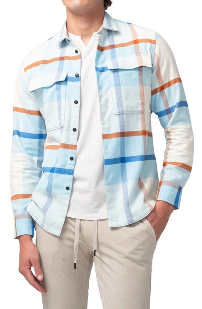 Shop Good Man Brand Plaid Flannel Button-up Shirt In Light Blue Plaid