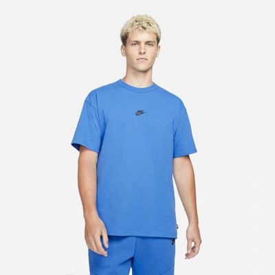 Shop Nike Sportswear Premium Essential Men's T-shirt In Signal Blue,black