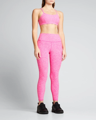 Shop Alo Yoga High-waist Alosoft Highlight Leggings In Neon Pink Heather