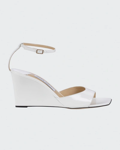 Shop Jimmy Choo Brien 85mm Sandals In Optical White