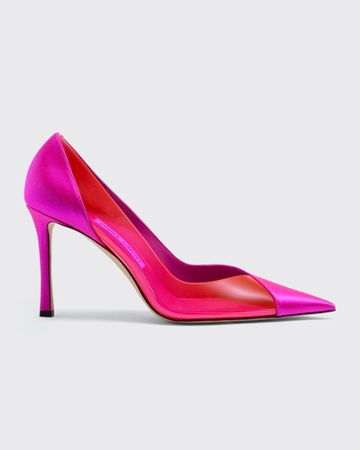 Shop Jimmy Choo Cass 95mm Pointed Toe Pumps In Fuchsia/hotpink