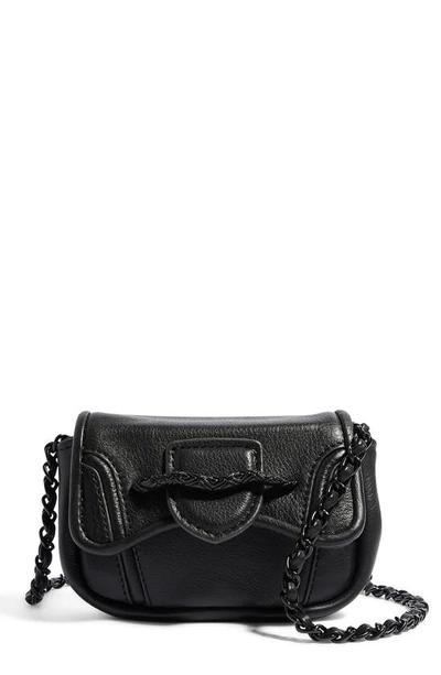 Shop Aimee Kestenberg Fierce & Fab Mini Crossbody Bag In Black Gloved Tanned