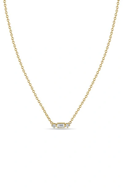 Shop Zoë Chicco Diamond Pendant Necklace In 14k Yellow Gold