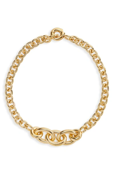 Shop Saint Laurent Cable Chain Collar Necklace In Gold