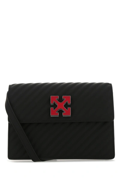 Shop Off-white Black Leather Jitney 2.0 Crossbody Bag  Black Off White Donna Tu