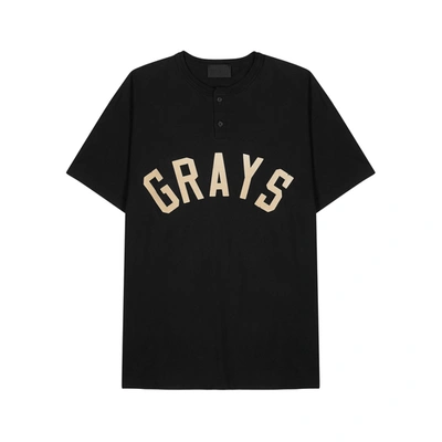 Fear Of God Grays Text-print Cotton-jersey T-shirt In Black