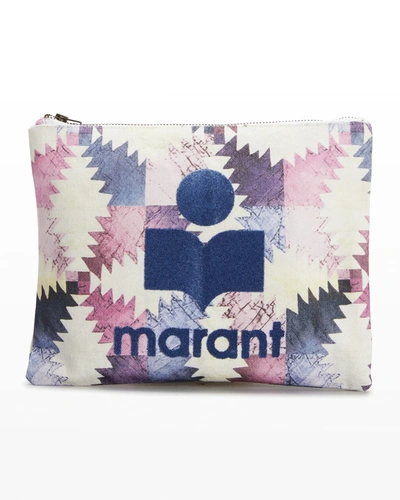 Shop Isabel Marant Nettia Patchwork Zip Pouch Clutch Bag In 40pk Pink