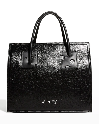 Off-white Repeat Zipped Shopper 32 Bag In Black