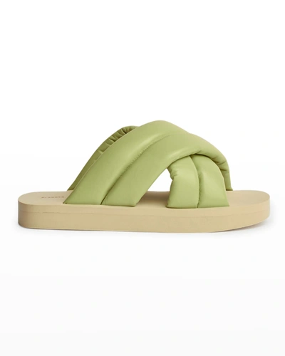 Shop Proenza Schouler Float Puffy Crisscross Sandals In Pastel Green