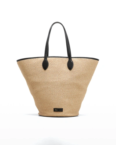 Shop Khaite Osa Medium Raffia Shopper Tote Bag In 121 Natural