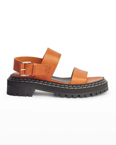 Shop Proenza Schouler Calfskin Lug-sole Slingback Sandals In Dark Orange