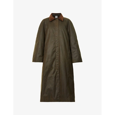 Shop Totême Womens Forest Collared Waxed Cotton Coat 8