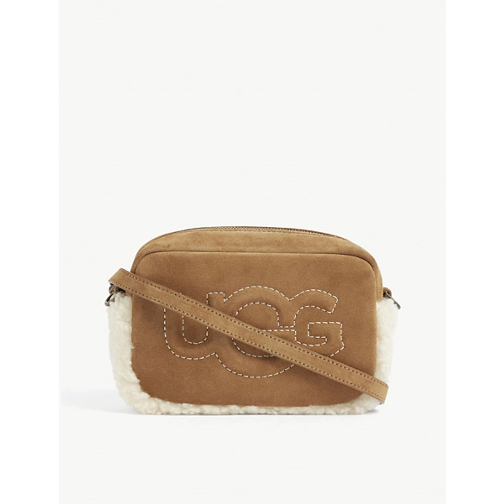 Ugg Women s Janey Ii Suede Shearling Crossbody Bag In Chestnut ModeSens