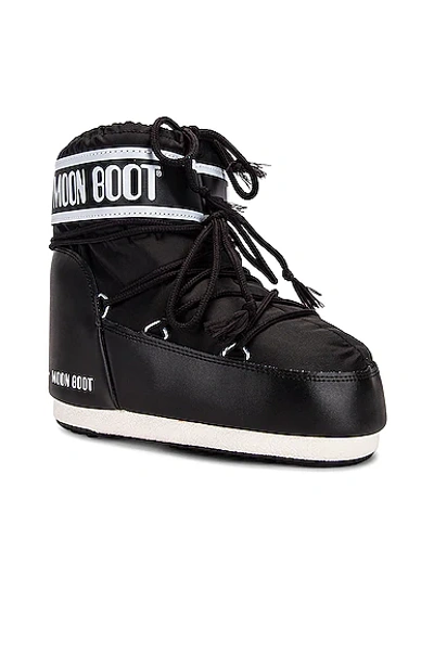 Moon Boot Icon Low Shell And Faux Leather Snow Boots In Black
