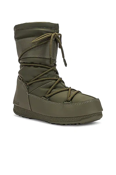 Shop Moon Boot Mid Rubber Boot In Khaki