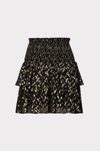 Shop Milly Vail Metallic Dot Clip Skirt In Black