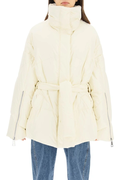 Shop Khrisjoy New Iconic Belted Down Jacket In White