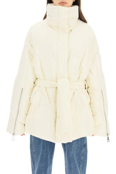 Khrisjoy Icon Belted-waist Puffer Jacket In White