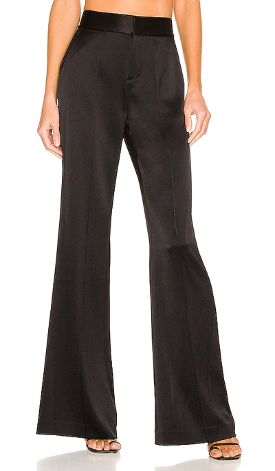Alice And Olivia Athena Flared Wide Leg Trousers In Black