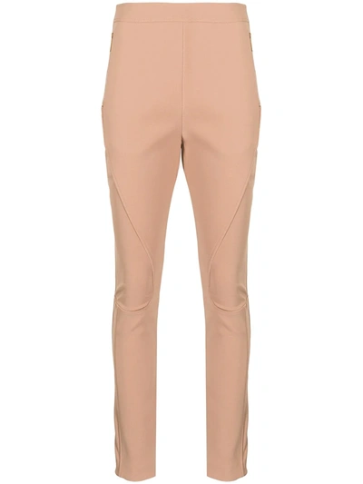 Shop Dion Lee High-waisted Skinny Trousers In Braun