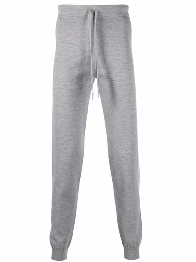 Shop Corneliani Drawstring Virgin Wool-blend Track Pants In Grau