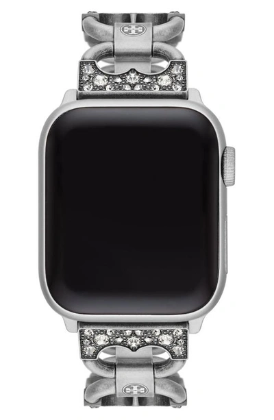 Tory Burch Double T Pavé Link Apple Watch® Bracelet, 38mm/40mm In Silver |  ModeSens